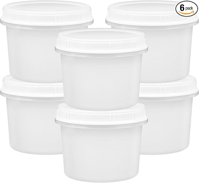 TUZAZO 20 Oz Food Storage Containers with Screw Lids, 6-Count Reusable Small Plastic Soup Containers for Portion and Meal Prep | Microwave-, Freezer-, Dishwasher-Safe | BPA Free