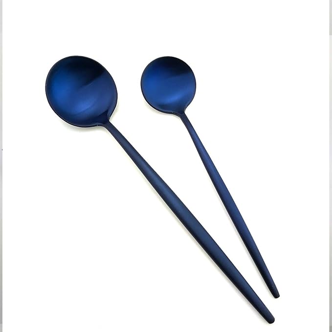 20-Pieces Luxury Blue 18/10 Stainless Steel Flatware Set, Matte Finish, Service for 4