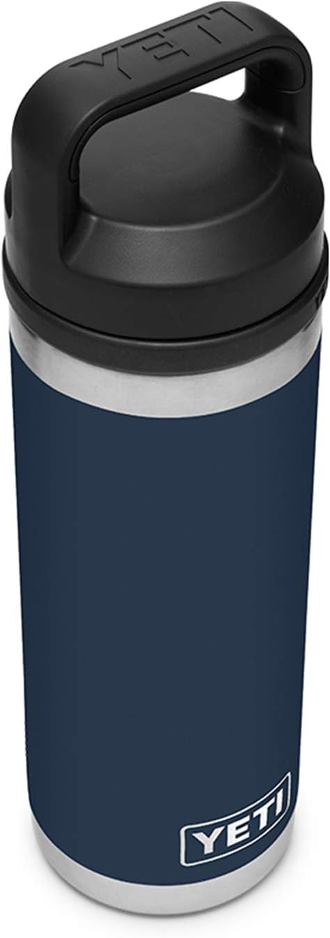 YETI Rambler 18 oz Bottle, Vacuum Insulated, Stainless Steel with Chug Cap, Navy