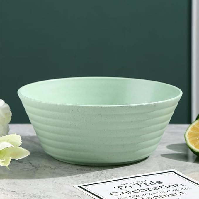 Cereal Bowls -50OZ Wheat Straw Fiber Lightweight Bowl Sets 4 - Dishwasher & Microwave Safe - for,Rice,Soup Bowls (4pcs-Multicolor)