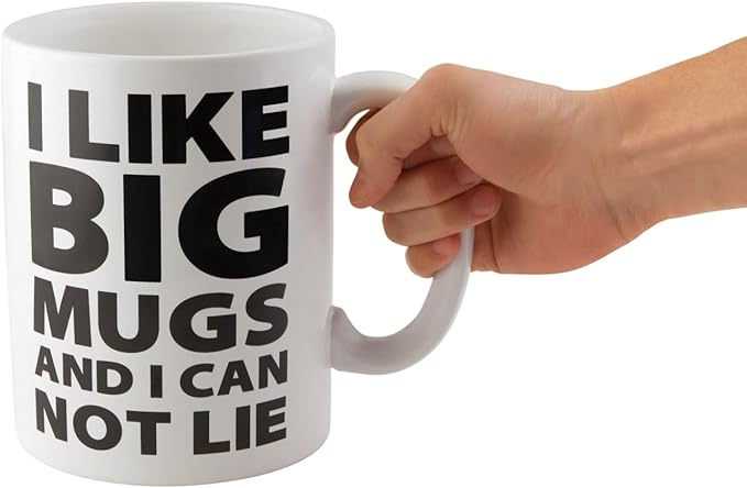 BigMouth Inc. Extra Large Coffee Mug 64 Oz - Giant Tall Ceramic Coffee Cup - Sturdy, Microwave Safe - Funny Huge Cup - Cool Gag Gift, White/Black
