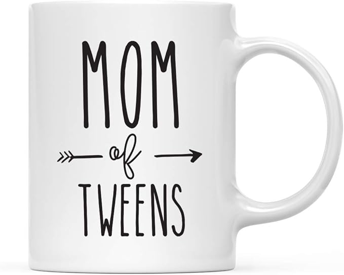 Andaz Press Mother's Day 11oz. Ceramic Coffee Tea Mug Gift for Mom, Mom of Tweens, 1-Pack