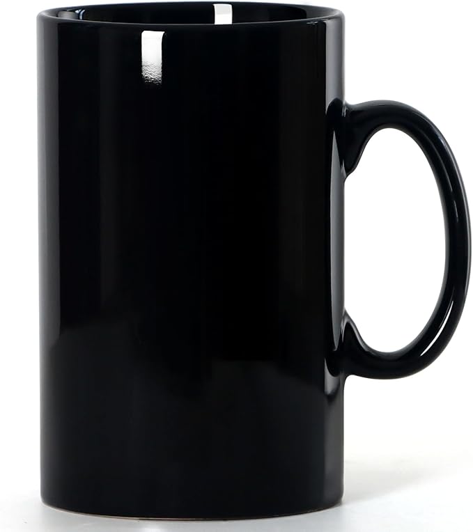 Smilatte 28 OZ Extra Large Ceramic Coffee Mug, M018 Classic Porcelain Boss Super Big Tea Cup with Handle for Office and Home, Black
