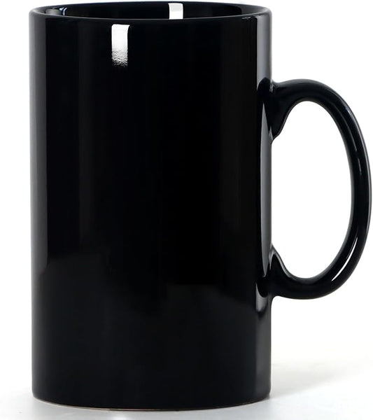 Smilatte 28 OZ Extra Large Ceramic Coffee Mug, M018 Classic Porcelain Boss Super Big Tea Cup with Handle for Office and Home, Black