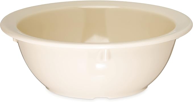Carlisle FoodService Products Kingline Reusable Plastic Bowl Nappie Bowl for Home and Restaurant, Melamine, 12.5 Ounces, Tan, (Pack of 48)