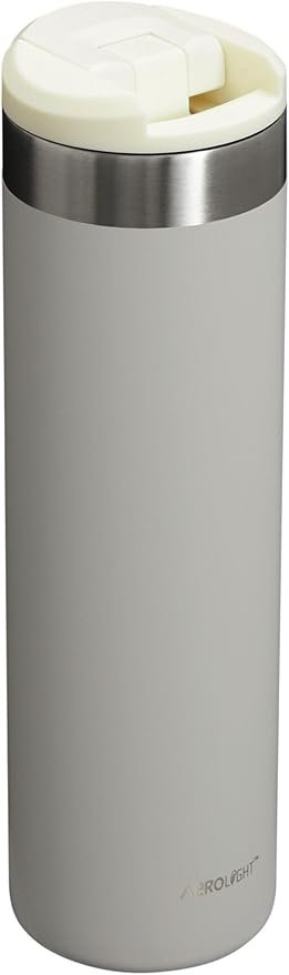Stanley AeroLight Transit Bottle 20 oz | Locking Drink Through Lid | Leak Resistant Water Bottle or Coffee Travel Mug | Lightweight Insulated Stainless Steel | BPA-Free | Ash