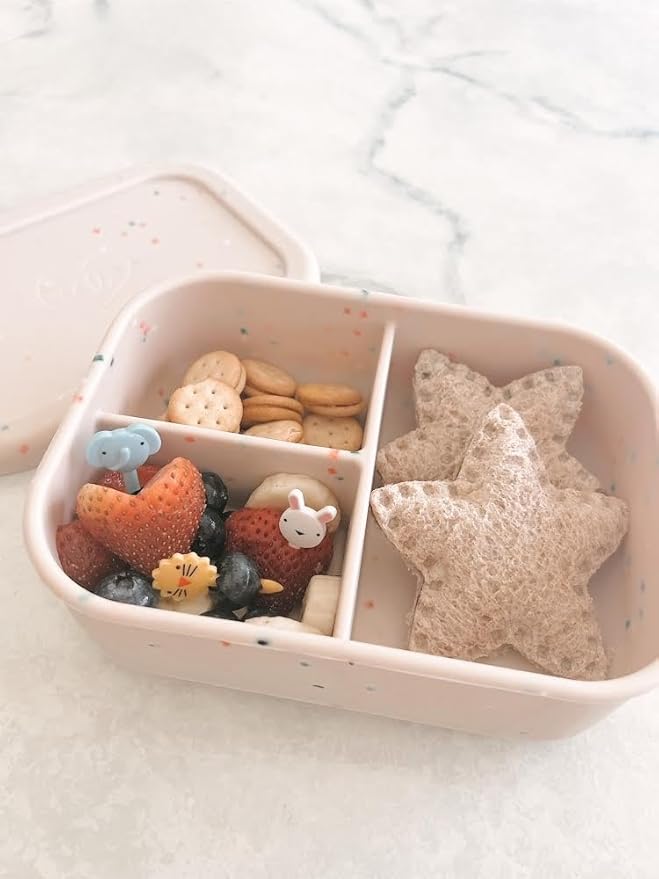 Ullabelle Leak Proof Bento Box Food-Grade Silicone Bento, BPA, Phthalate, Lead, & PVC Free - Bento Lunch Box for Daycare, Kids, & Adults - Leak Resistant Sets With Lids Snack Box Container (Beige)