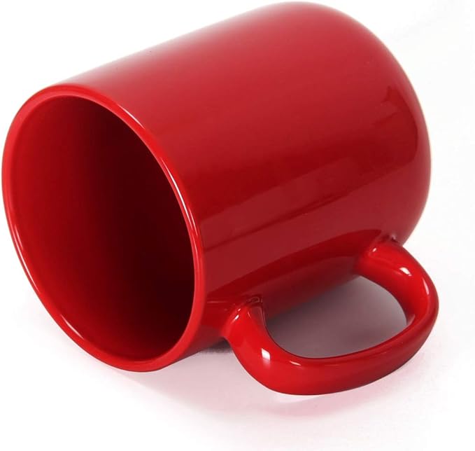 Smilatte 20 OZ Large Coffee Mug, M016 Plain Ceramic Boss Big Tea Cup with Handle for Dad Men, Red
