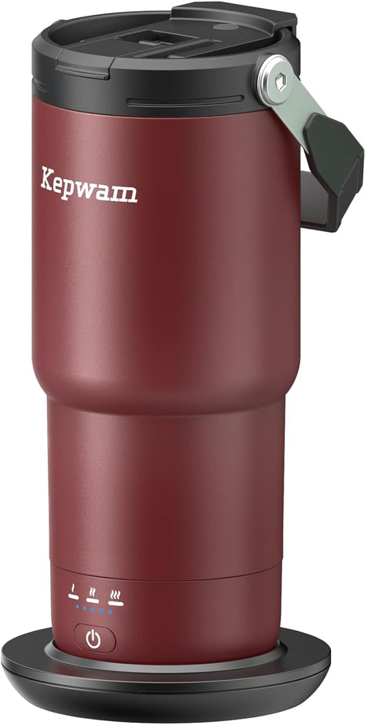 Self-Heating Travel Mug 20oz, Temperature-Controlled Coffee Warmer Mug, Smart Travel Coffee Mug Keep Coffee Drinks Hot, Heated Mug Great for Driver Outdoor Fits Car Cup Holders