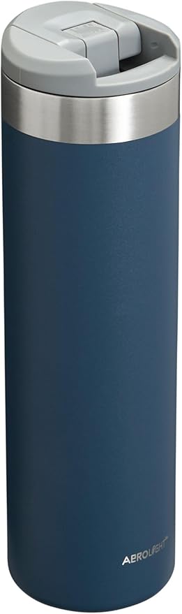 Stanley AeroLight Transit Bottle 20 oz | Locking Drink Through Lid | Leak Resistant Water Bottle or Coffee Travel Mug | Lightweight Insulated Stainless Steel | BPA-Free | Navy