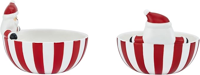 Bico Santa Claus Ceramic Candy Bowl, 18oz – Hand-Painted Holiday Treat Bowl, Christmas Decorative Dish for Candy, Jam, or Sauce – Microwave & Dishwasher Safe