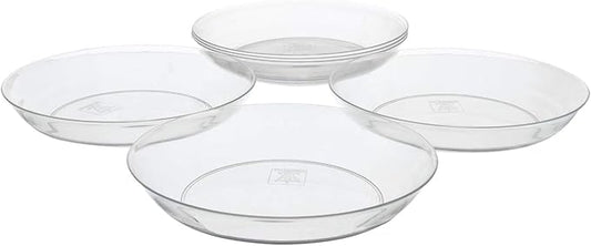 Royal Imports 10" Clear Plastic Saucer Plant Drip Tray, Deep Pie Plate, Floral Flower Dish, Wedding, Party, Home and Holiday Decor, 6 Pack