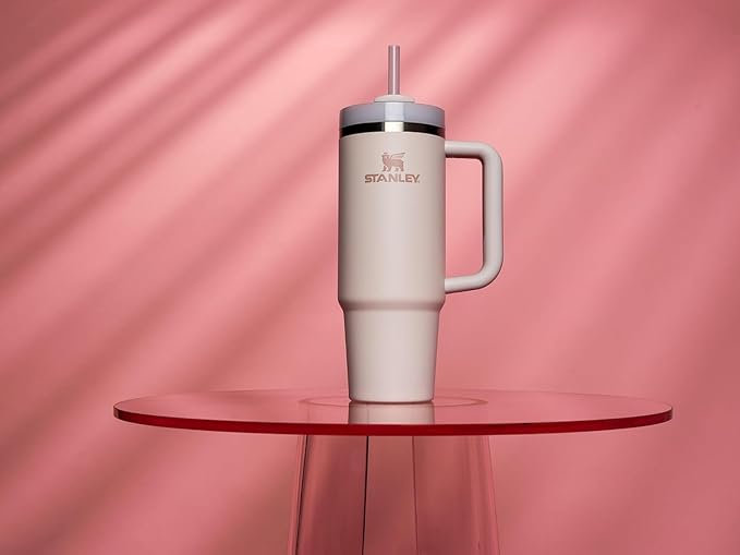 Stanley Quencher H2.0 Tumbler with Handle and Straw 30 oz | Flowstate 3-Position Lid | Cup Holder Compatible for Travel | Insulated Stainless Steel Cup | BPA-Free | Rose Quartz 2.0