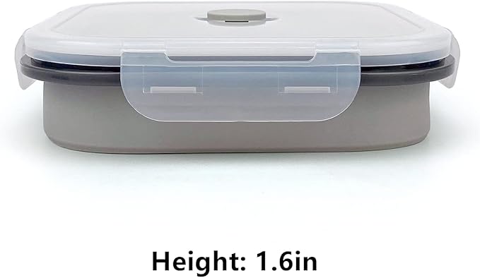 CARTINTS Large 1200ml Collapsible Bowls with Lids, Silicone Food Storage Containers, Space-Saving Meal Prep Containers For Kitchen and Outdoors Camping, Set of 3, Grey