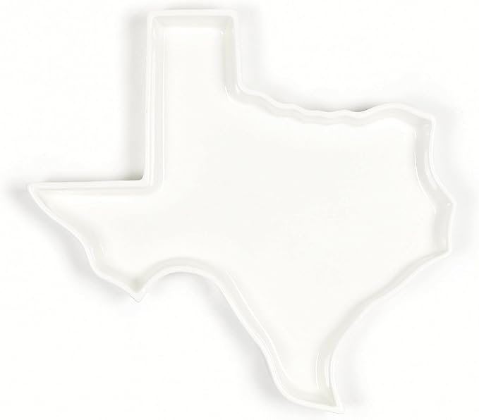 Texas Shaped Baking Dish Serving Platter or Decorative Tray Charming Porcelain Bakeware Oven Microwave and Dishwasher Safe