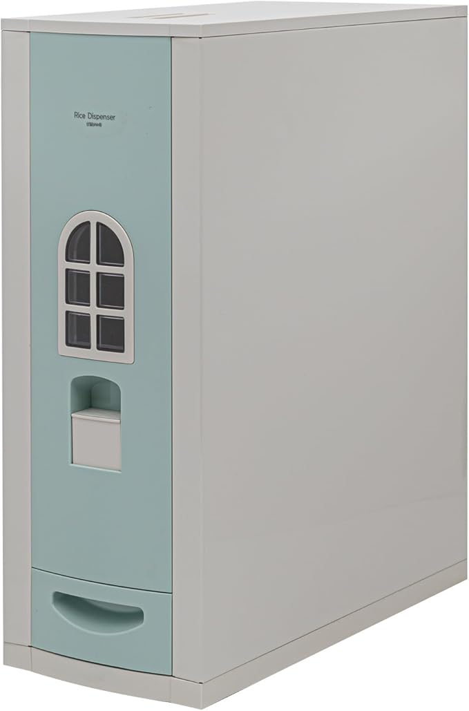 [Shinil] Luxury Rice Dispenser, Sealed Moisture Proof Rice Container Storage, Food Dispenser Kitchen Organization for Rice, Max 23kg Capacity (SIF-55, Light Green)