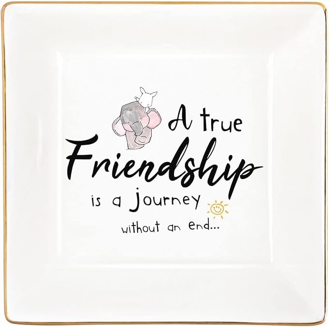 Valentines Friendship Gifts for Women Mothers Day Gifts for Friends Female Best Friend for Women Jewelry Dish Ring Birthday Happy Personalized Gifts Christmas