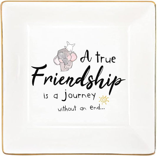 Valentines Friendship Gifts for Women Mothers Day Gifts for Friends Female Best Friend for Women Jewelry Dish Ring Birthday Happy Personalized Gifts Christmas