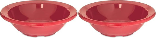 Carlisle FoodService Products Kingline Plastic Rimmed Fruit Bowl, 4.75 fl. oz. Capacity, 4-19/32" Dia. x 1.29" H, Red (Pack of 2)