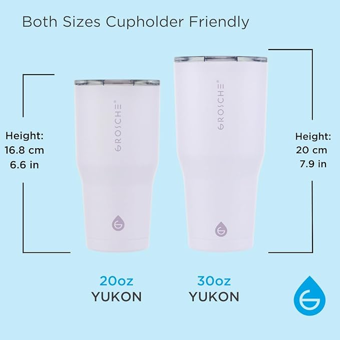 GROSCHE Yukon 30 oz Insulated Coffee Mug with Lid - Durable Travel Mug, Stainless Steel Tumblers, Vacuum Insulated Coffee Tumbler for Hot or Cold Beverages - LAVENDER