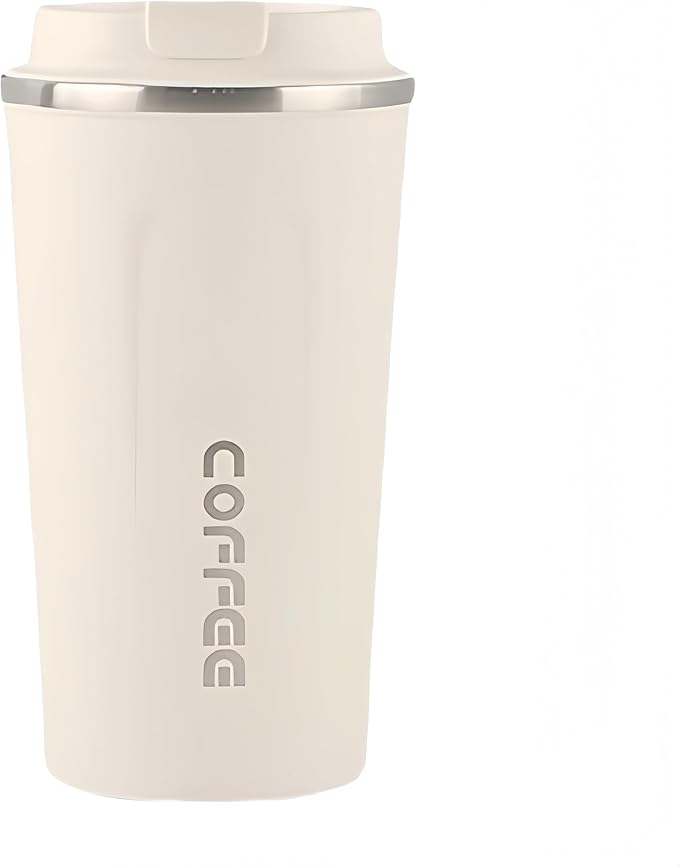 304 stainless steel coffee cup. Durable, leak - proof. Fits home, office, outdoors. 12oz/17oz options, multiple colors. Ideal for coffee lovers (White, 12oz)