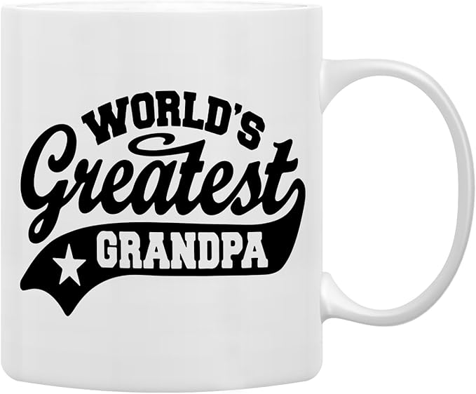 QASHWEY Grandpa Mug, Grandpas Birthday Gifts Coffee Mug, Gifts for Grandpas, BestGrandpa Gifts, GrandpaGifts from Grandchildren Coffee Cups Ceramic 11oz, World's Greatest Grandpa Tea Cup