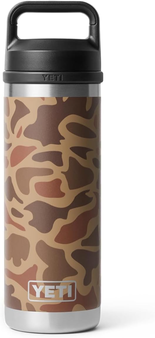 YETI Rambler 18 oz Bottle, Vacuum Insulated, Stainless Steel with Chug Cap, Wetlands Camo