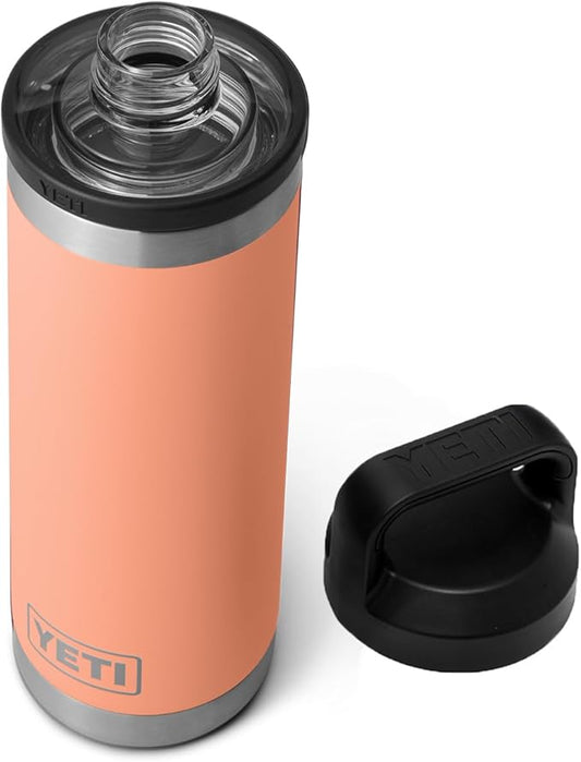 YETI Rambler 18 oz Bottle, Leakproof, Vacuum Insulated, Stainless Steel with Chug Cap, Low Country Peach