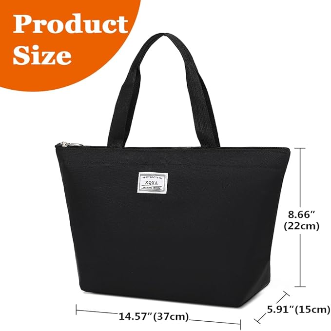 XQXA Lunch Bag Reusable Insulated Cooler Water Resistant Lunch Box Adult Tote Lunch Bag for Women/Men Work Picnic Beach or Travel