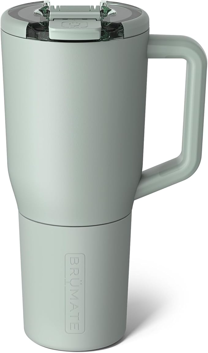 BrüMate Müv - 35oz 100% Leak Proof Insulated Coffee Mug with Handle & Lid - Stainless Steel Coffee Travel Mug - Double Walled Coffee Cup (Sage)