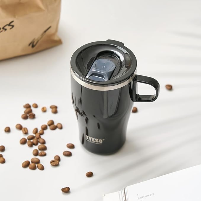 TYESO Coffee Mug,Insulated Tumbler with Lid,Vacuum Insulated Mug Double Wall Stainless Steel OfficeTumbler Cup (Blue, 13 oz)