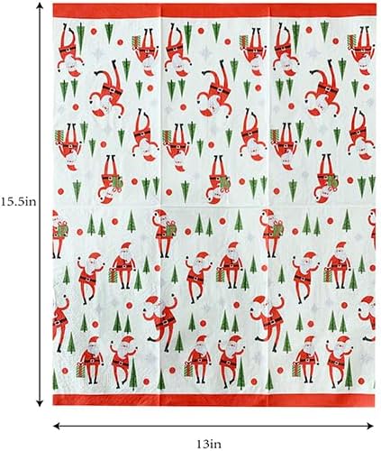 3 Piece Santa Napkin Tray Set, Festive Christmas Decor for Bathroom Holiday Entertaining, Decorative Napkin Holder Red