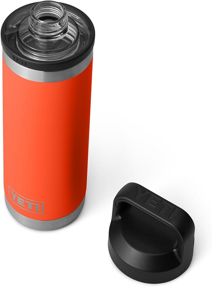 YETI Rambler 18 oz Bottle, Leakproof, Vacuum Insulated, Stainless Steel with Chug Cap, Papaya