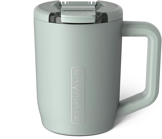 BrüMate Müv - 15oz 100% Leak Proof Insulated Coffee Mug with Handle & Lid - Stainless Steel Coffee Travel Mug - Double Walled Coffee Cup (Sage)