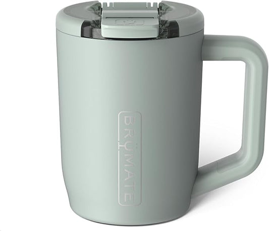 BrüMate Müv - 15oz 100% Leak Proof Insulated Coffee Mug with Handle & Lid - Stainless Steel Coffee Travel Mug - Double Walled Coffee Cup (Sage)