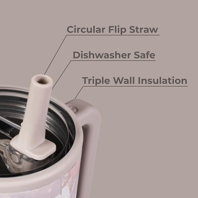 HydroJug Traveler - 40 oz Water Bottle with Handle & Flip Straw - Fits in Cup Holder, Leak Resistant Tumbler-Reusable Insulated Stainless Steel & Rubber Base - Gifts for Women & Men, Camo