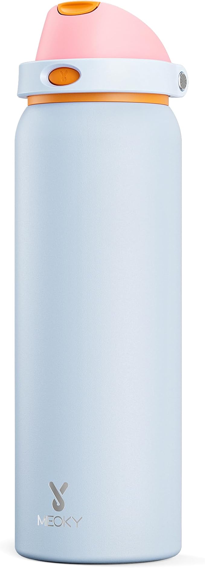 40 oz Insulated Water Bottle with Straw: Meoky Stainless Steel Metal Water Bottle with 2-in-1 Lid - Leak Proof, Cold for 24 Hours, Protective Silicone Base, BPA-Free for Gym Sports, Periwinkle