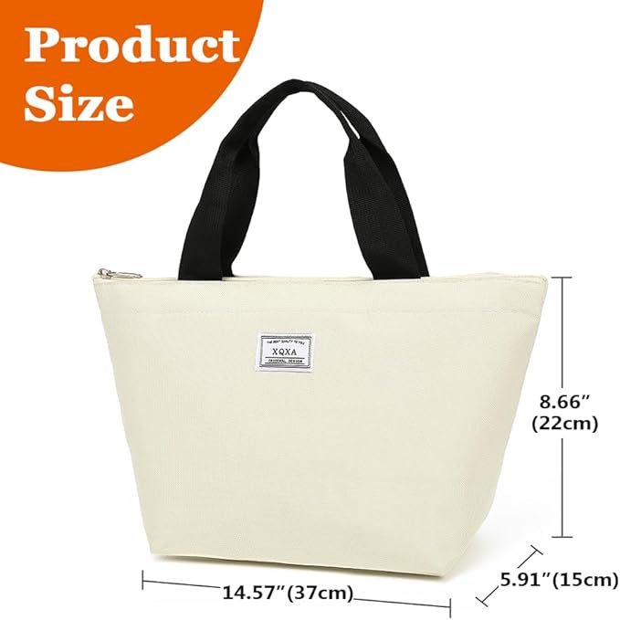 XQXA Lunch Bag Reusable Insulated Cooler Water Resistant Lunch Box Adult Tote Lunch Bag for Women/Men Work Picnic Beach or Travel