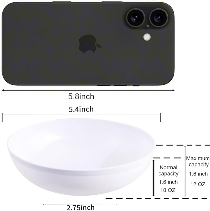 bUCLA 50Pack 12oz White Plastic Bowls - Disposable White Plastic Salsa Bowls Premium Heavy Duty - Ideal for Wedding &Party