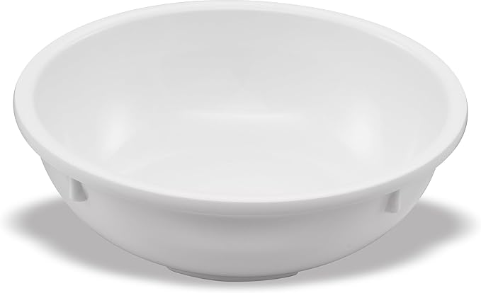 Carlisle FoodService Products Kingline Reusable Plastic Bowl Nappie Bowl for Home and Restaurant, Melamine, 14 Ounces, White, (Pack of 48)