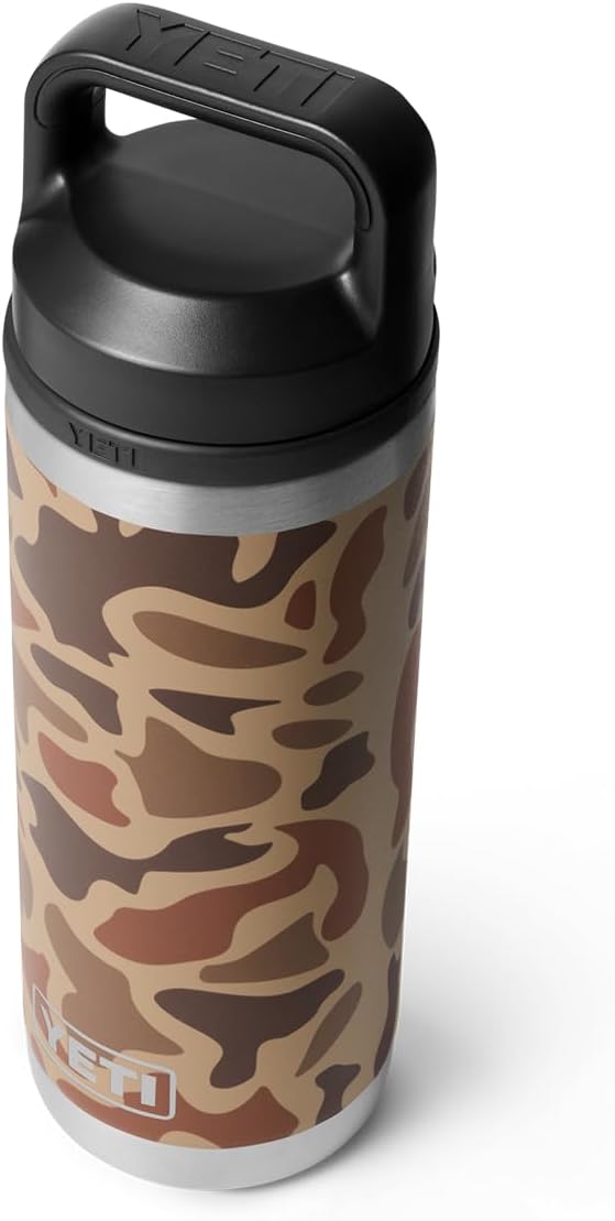 YETI Rambler 18 oz Bottle, Vacuum Insulated, Stainless Steel with Chug Cap, Wetlands Camo