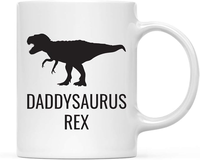 Andaz Press 11oz. Father's Day Coffee Mug Gift, Daddysaurus Rex Dinosaur Graphic, 1-Pack