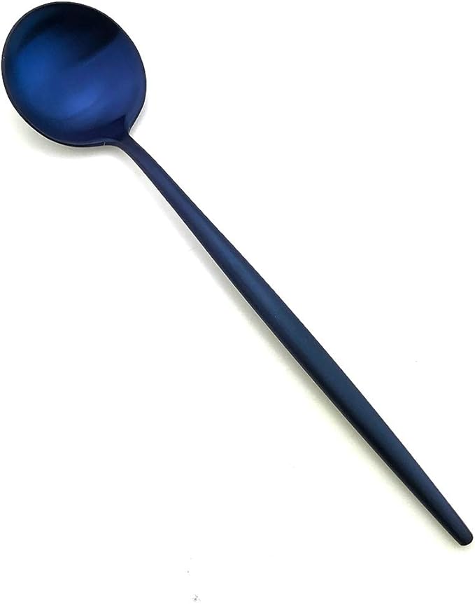 20-Pieces Luxury Blue 18/10 Stainless Steel Flatware Set, Matte Finish, Service for 4