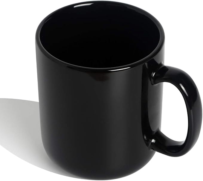 Smilatte 20 OZ Large Coffee Mug, M016 Plain Ceramic Boss Big Tea Cup with Handle for Dad Men, Black