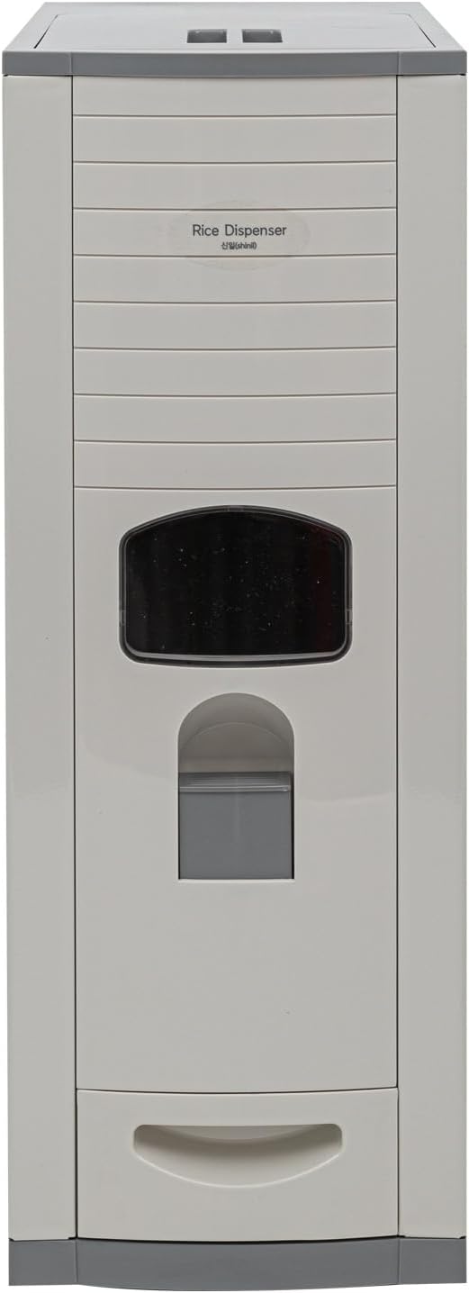 [Shinil] Luxury Rice Dispenser, Sealed Moisture Proof Rice Container Storage, Food Dispenser Kitchen Organization for Rice, Max 21kg Capacity (SIF-700, Grey)
