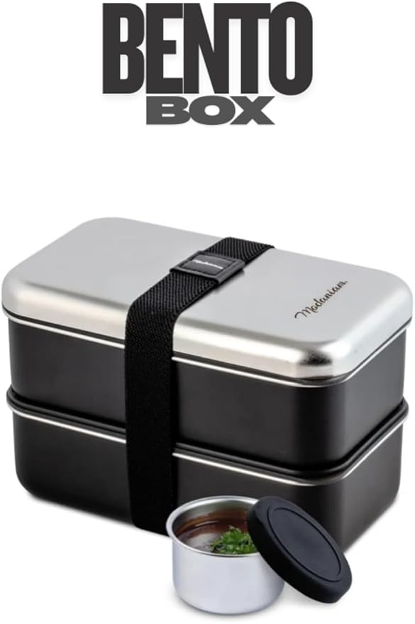 Stackable Stainless Steel Bento Box Adult |leak proof| Stainless Steel Lunch Box container| Metal Bento box|Lunch Container Food storage |large compartment| bentobox| Non toxic|Silver