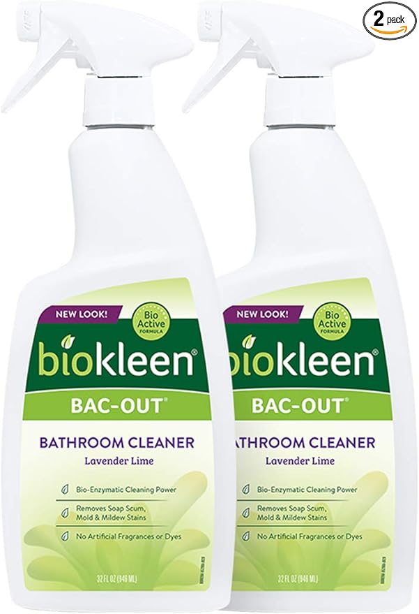 Biokleen Bac-Out Natural Bathroom Cleaner - 2 Pack - Enzyme Professional Strength, Enzymatic Cleaner for Bathroom, Eco-Friendly, Plant-Based, No Artificial Fragrance - Packaging May Vary