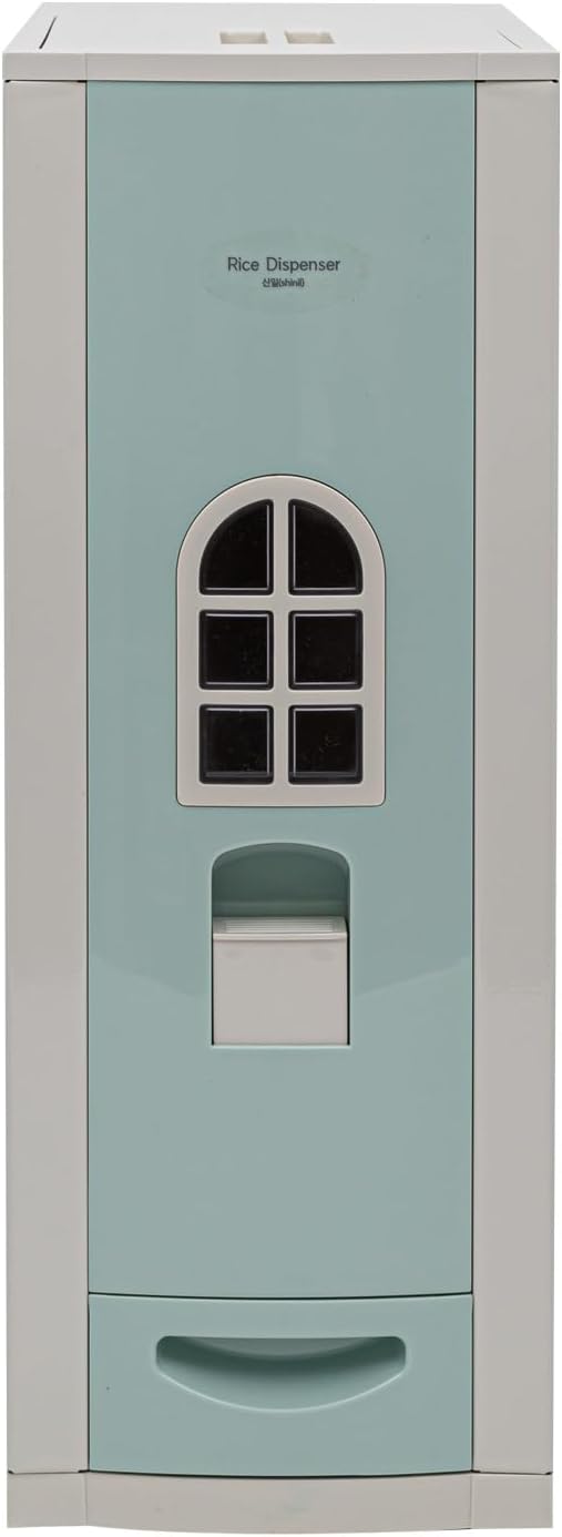 [Shinil] Luxury Rice Dispenser, Sealed Moisture Proof Rice Container Storage, Food Dispenser Kitchen Organization for Rice, Max 23kg Capacity (SIF-55, Light Green)