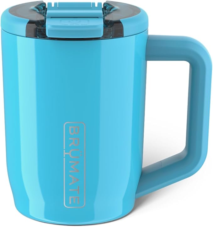 BrüMate Müv - 15oz 100% Leak Proof Insulated Coffee Mug with Handle & Lid - Stainless Steel Coffee Travel Mug - Double Walled Coffee Cup (Electric Blue)