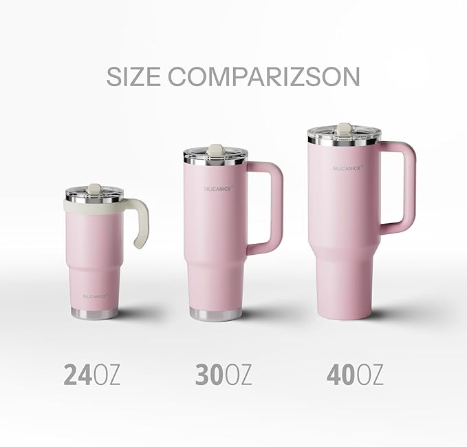 Easy Clean Pro Tumbler-24 oz Water Bottle with Handle Quick-Disassemble Flip Straw, Leakproof Insulated Stainless Steel Dishwasher Safe, BPA-Free Gifts for Kids